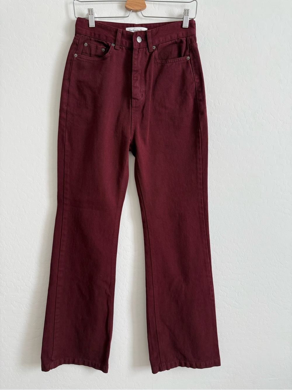 The Frankie Shop Burgundy Denim Jeans Small Minimalist GUC